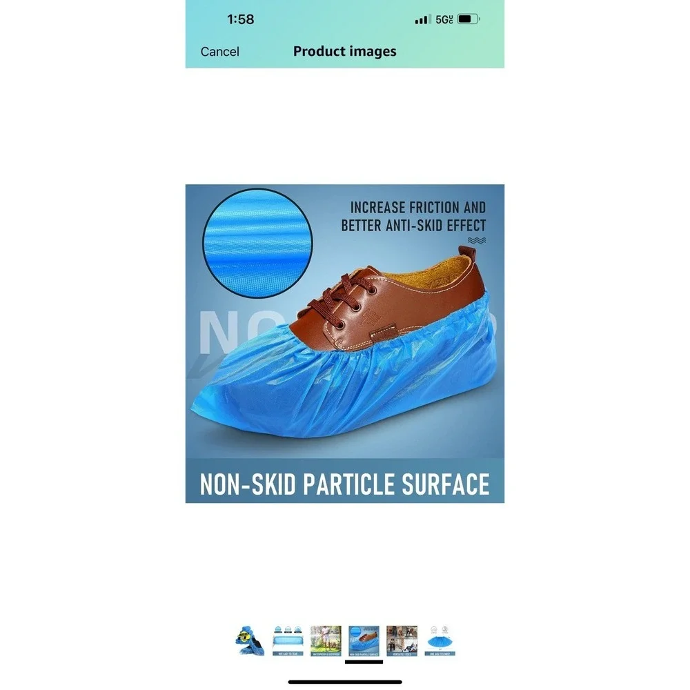 Shoe Covers Disposable Non Slip - Pack of 100 (50 Pairs), Premium Waterproof and